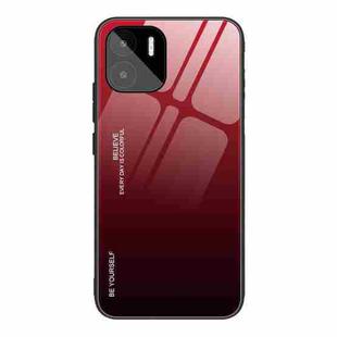 For Xiaomi Redmi A1 4G Gradient Color Glass Phone Case(Red Black)