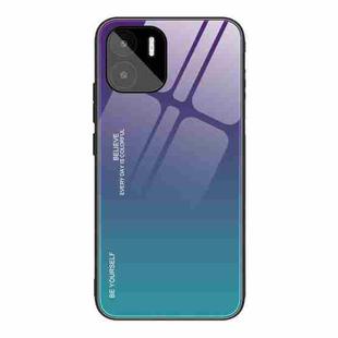 For Xiaomi Redmi A1 4G Gradient Color Glass Phone Case(Aurora Blue)