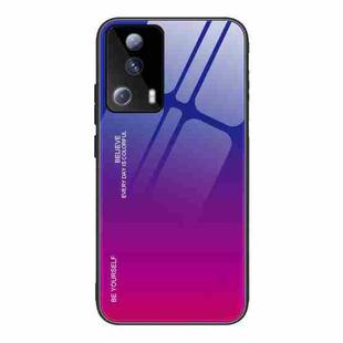 For Xiaomi Civi 2 Gradient Color Glass Phone Case(Purple Red)