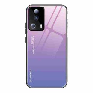 For Xiaomi Civi 2 Gradient Color Glass Phone Case(Pink Purple)
