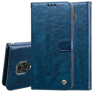 For Xiaomi Redmi Note 9 Pro Business Style Oil Wax Texture Horizontal Flip Leather Case, with Holder & Card Slots & Wallet(Blue)