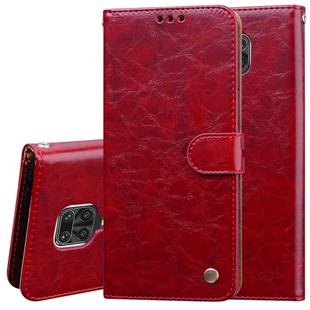 For Xiaomi Redmi Note 9 Pro Business Style Oil Wax Texture Horizontal Flip Leather Case, with Holder & Card Slots & Wallet(Red)