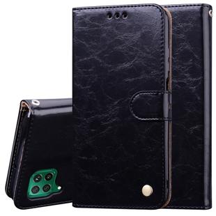 For Huawei P40 Lite Business Style Oil Wax Texture Horizontal Flip Leather Case, with Holder & Card Slots & Wallet(Black)