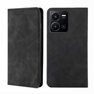 For vivo Y35 4G / Y22 / Y22s Skin Feel Magnetic Leather Phone Case(Black)