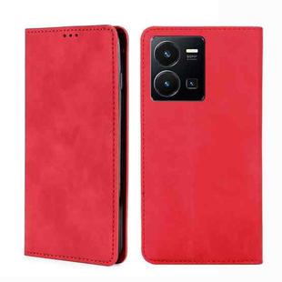 For vivo Y35 4G / Y22 / Y22s Skin Feel Magnetic Leather Phone Case(Red)