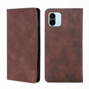 For Xiaomi Redmi A1 Skin Feel Magnetic Leather Phone Case(Dark Brown)