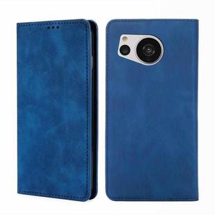 For Sharp Aquos Sense7 Skin Feel Magnetic Leather Phone Case(Blue)