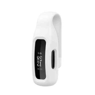 For Fitbit Inspire 3 Steel Sheet Silicone Protective Clip Case Cover(White)