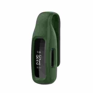 For Fitbit Inspire 3 Steel Sheet Silicone Protective Clip Case Cover(Army Green)