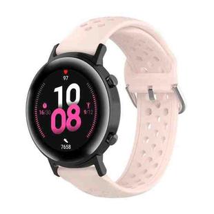 For Huawei Watch GT2 42MM 20mm Clasp Solid Color Sport Watch Band(Pink)