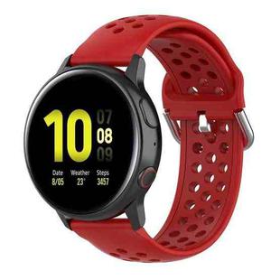 For Galaxy Watch Active2 / Active 20mm Clasp Solid Color Sport Watch Band(Red)
