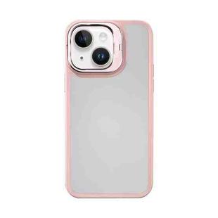 For iPhone 14 Mutural Color Holder Phone Case(Pink)