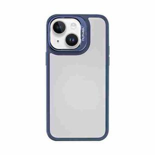 For iPhone 14 Plus Mutural Color Holder Phone Case(Dark Blue)