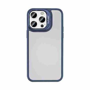 For iPhone 14 Pro Mutural Color Holder Phone Case(Dark Blue)