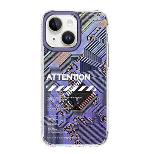 For iPhone 14 Mutural Modern Series Circuit Board Printed Phone Case(Purple)