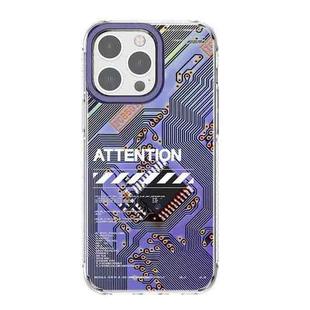 For iPhone 14 Pro Max Mutural Modern Series Circuit Board Printed Phone Case(Purple)