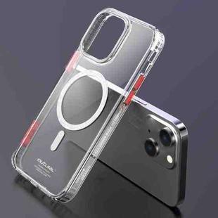 For iPhone 14 Mutural Armour Magsafe Phone Case(Transparent White)