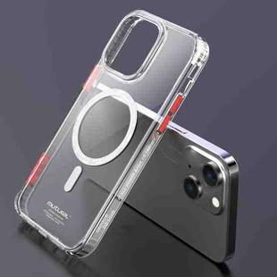 For iPhone 14 Plus Mutural Armour Magsafe Phone Case(Transparent White)