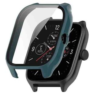 For Amazfit GTS 4 PC + Tempered Glass Integrated Protective Watch Case(Pine Green)