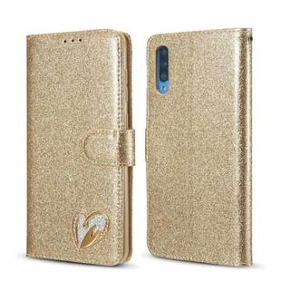 For Samsung Galaxy A70/A70S Glitter Powder Love Leather Phone Case(Gold)