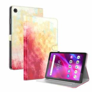 For Lenovo Tab M7 3rd Gen Watercolor Pattern Flip Leather Tablet Case(Spring Cherry)