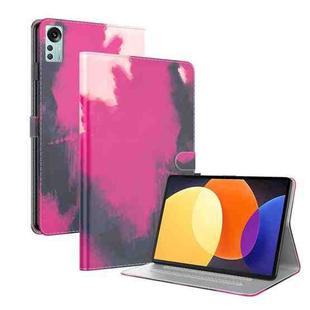 For Xiaomi Pad 5 Pro 12.4 Watercolor Pattern Flip Leather Tablet Case(Berry Color)