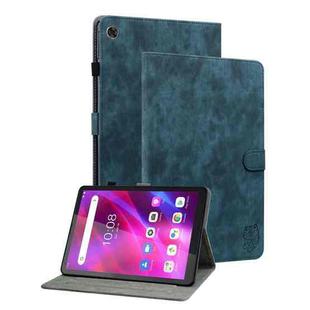 For Lenovo Tab M7 3rd Gen Tiger Pattern Flip Leather Tablet Case(Dark Blue)