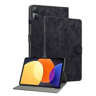 For Xiaomi Redmi Pad 5G Tiger Pattern Flip Leather Tablet Case(Black)