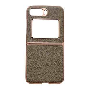 For Motorola Moto Razr 2022 Star Series Nano Electroplating PU Phone Case(Elephant Grey)