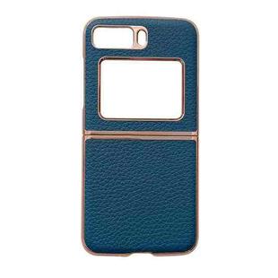 For Motorola Moto Razr 2022 Star Series Nano Electroplating PU Phone Case(Blue)