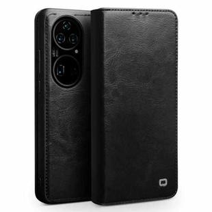 For Huawei P50 QIALINO Genuine Leather Phone Case(Black)