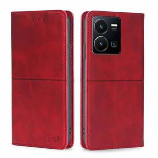 For vivo Y35 4G / Y22 / Y22s Cow Texture Magnetic Leather Phone Case(Red)