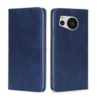 For Sharp Aquos Sense7 Cow Texture Magnetic Leather Phone Case(Blue)