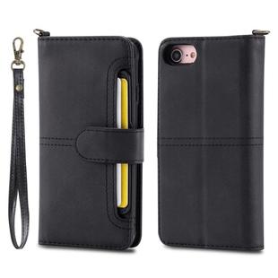 For iPhone 6 / 7 / 8 Multifunctional Detachable Magnetic Horizontal Flip Leather Case with Card Slots & Holder & Wallet & Photo Frame(Black)