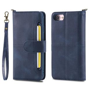 For iPhone 6 / 7 / 8 Multifunctional Detachable Magnetic Horizontal Flip Leather Case with Card Slots & Holder & Wallet & Photo Frame(Blue)
