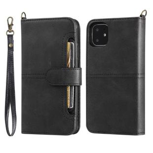 For iPhone 11 Multifunctional Detachable Magnetic Horizontal Flip Leather Case with Card Slots & Holder & Wallet & Photo Frame(Black)