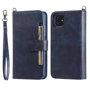 For iPhone 11 Multifunctional Detachable Magnetic Horizontal Flip Leather Case with Card Slots & Holder & Wallet & Photo Frame(Blue)