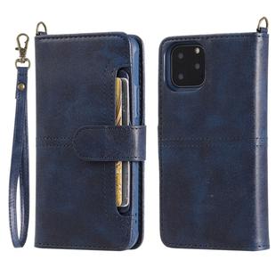 For iPhone 11 Pro Multifunctional Detachable Magnetic Horizontal Flip Leather Case with Card Slots & Holder & Wallet & Photo Frame(Blue)