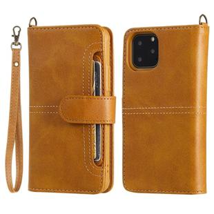 For iPhone 11 Pro Multifunctional Detachable Magnetic Horizontal Flip Leather Case with Card Slots & Holder & Wallet & Photo Frame(Brown)