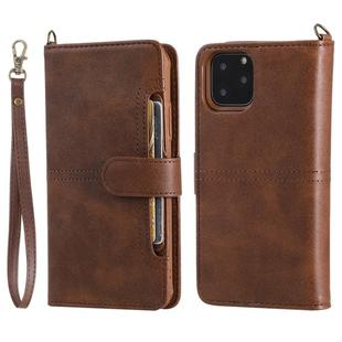 For iPhone 11 Pro Max Multifunctional Detachable Magnetic Horizontal Flip Leather Case with Card Slots & Holder & Wallet & Photo Frame(Coffee)