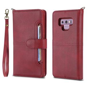 For Galaxy Note 9 Multifunctional Detachable Magnetic Horizontal Flip Leather Case with Card Slots & Holder & Wallet & Photo Frame(Red)