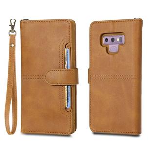 For Galaxy Note 9 Multifunctional Detachable Magnetic Horizontal Flip Leather Case with Card Slots & Holder & Wallet & Photo Frame(Brown)