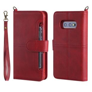 For Galaxy S10e Multifunctional Detachable Magnetic Horizontal Flip Leather Case with Card Slots & Holder & Wallet & Photo Frame(Red)