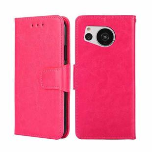 For Sharp Aquos Sense7 Crystal Texture Leather Phone Case(Rose Red)