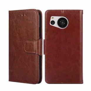 For Sharp Aquos Sense7 Crystal Texture Leather Phone Case(Brown)