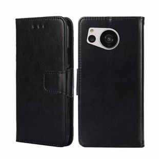 For Sharp Aquos Sense7 Crystal Texture Leather Phone Case(Black)