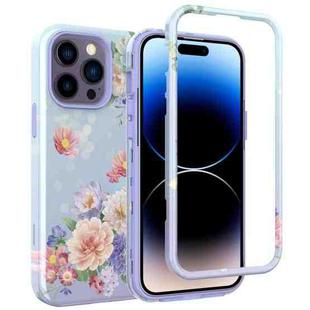 For iPhone 14 Pro Max Varnishing Water Stick TPU + Hard Plastic Phone Case(10046 Flower)
