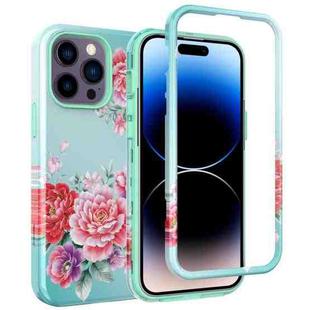 For iPhone 14 Pro Max Varnishing Water Stick TPU + Hard Plastic Phone Case(10045 Flower)