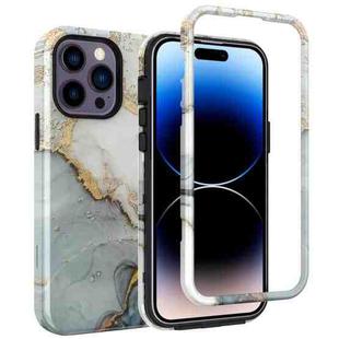 For iPhone 14 Pro Varnishing Water Stick TPU + Hard Plastic Phone Case(10029 Marble)