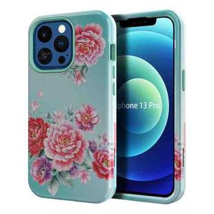 For iPhone 13 Pro Varnishing Water Stick TPU + Hard Plastic Phone Case(10045 Flower)